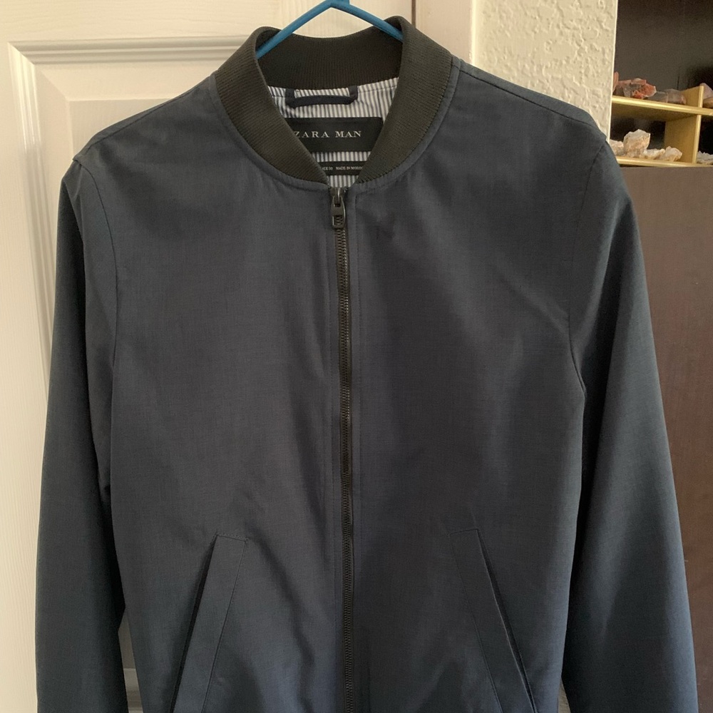 Zara Man Navy Bomber Jacket
